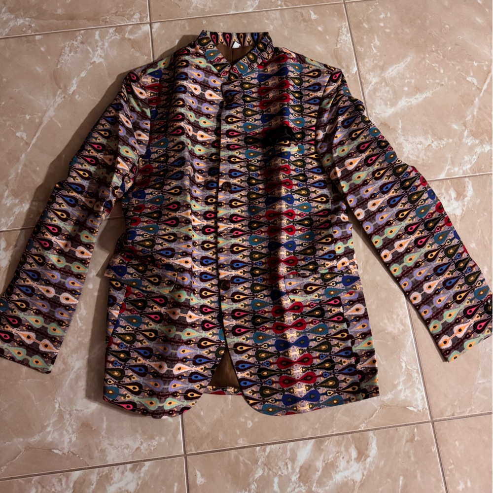 Colorful Patterned Indian Suit Jacket - Picture 2 of 2